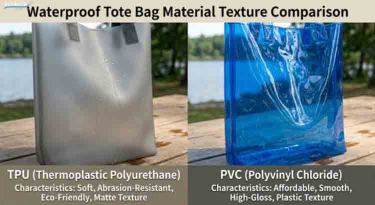 Túi vải thô chống nước TPU vs PVC Chất liệu nào bền lâu hơn